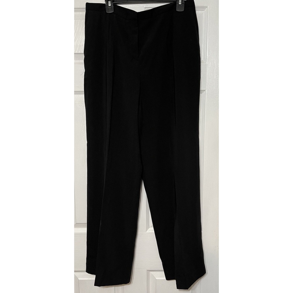 Norton McNaughton Women's Pants Half Elastic‎ Waste Black with Red Dots Sz 16
